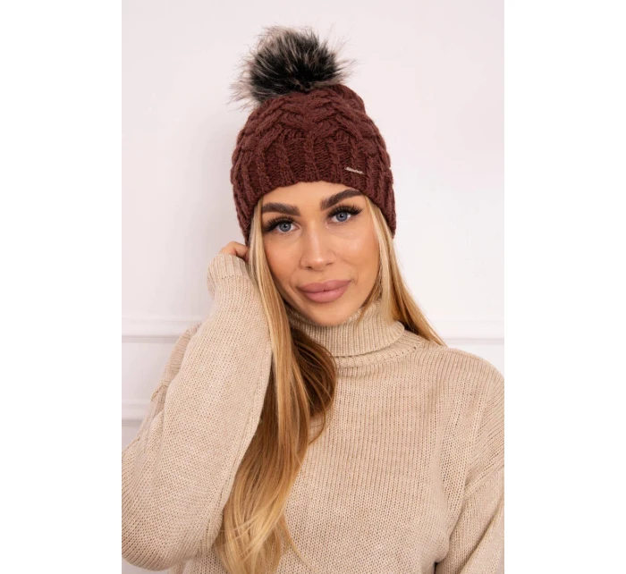 Fleecová čepice Daria K217 hnědá