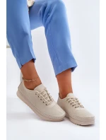 Kožené Sportovní Dámské Tenisky Beige Lalnai Kožené Sportovní Dámské Tenisky Beige Lalnai