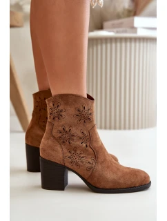 Boty S Svrškem Na Podpatku Eko Semišové Hnědé model 21668000 - Boto