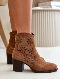 Boty S Svrškem Na Podpatku Eko Semišové Hnědé model 21668000 - Boto