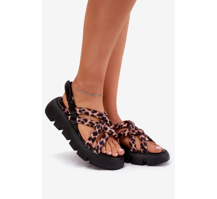 Dámské Sandály Na Platformě S Pásky Leopardí model 21696128 - Boto Dámské Sandály Na Platformě S Pásky Leopardí model 21696128 - Boto