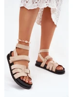 Eko Semišové Sandály Dámské S Béžové model 21699103 - Boto Eko Semišové Sandály Dámské S Béžové model 21699103 - Boto