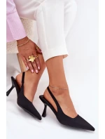 Dámské Sandály Na Podpatku Černé Lunira