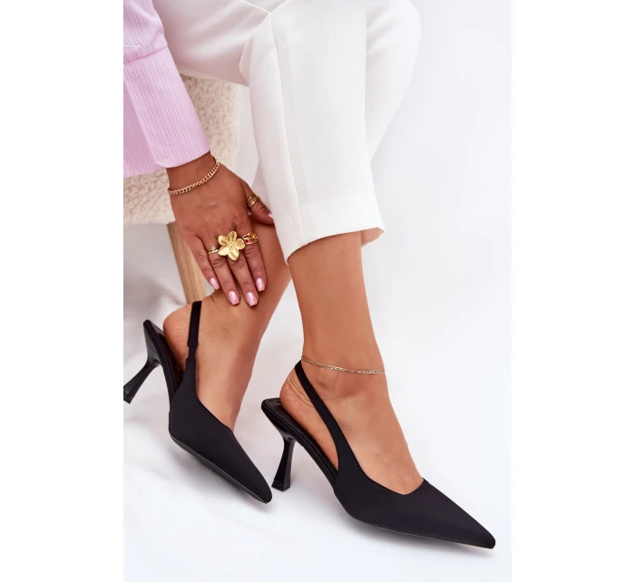 Dámské Sandály Na Podpatku Černé Lunira