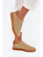 Dámské Semišové Sneakers Big Star RR274849 HI-POLY SYSTEM Béžové Dámské Semišové Sneakers Big Star RR274849 HI-POLY SYSTEM Béžové