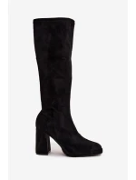 Dámské kozačky s na sloupkovém podpatku černé model 21709495 - Boto Dámské kozačky s na sloupkovém podpatku černé model 21709495 - Boto