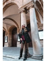 Dámské kozačky na platformě s lemem a přezkami Černé model 21747887 - Boto Dámské kozačky na platformě s lemem a přezkami Černé model 21747887 - Boto