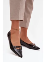 Lakované baleríny s proužky Černé model 21757600 - Boto