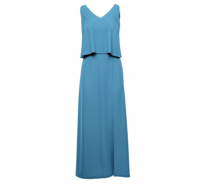 Maxi šaty s volánem  modré model 18002661 - Makover