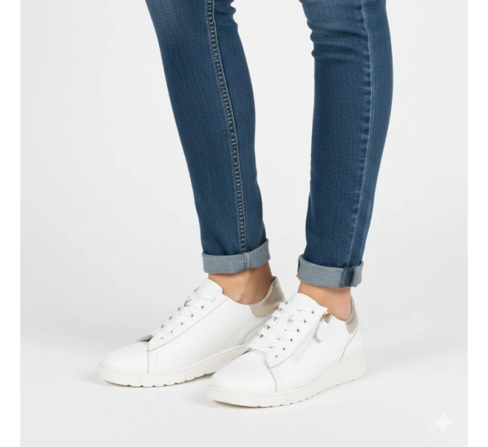 Dámské kožené polobotky bílé eVento 138