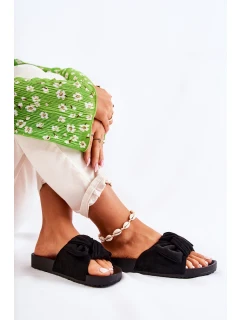 Klasické Semišové Pantofle S Mašlí Černá model 21585885 - EVENTO