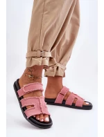 Dámské sandály na zip Růžové model 21628628 - Boto Dámské sandály na zip Růžové model 21628628 - Boto
