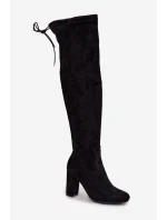 Dámské semišové kozačky na vysokém podpatku Černá Xamarin