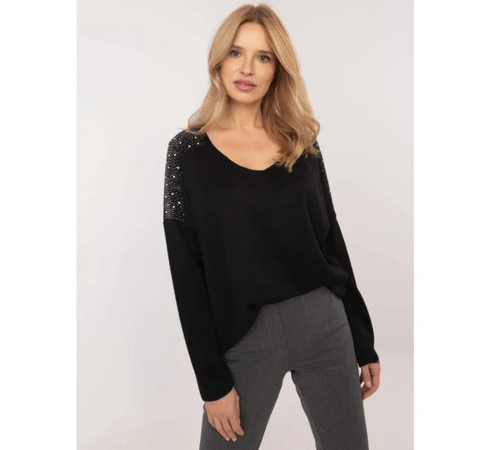 Sweter DHJ SW model 20608941 czarny - FPrice Sweter DHJ SW model 20608941 czarny - FPrice