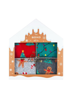 Vánoční ponožky SOXO v krabičce / 4-pack 70750A