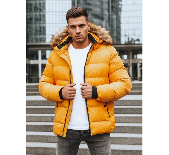Pánská prošívaná zimní bunda žlutá FashionStreet TX4162