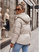 Dámská kožená přechodná bunda COLLAR beige FashionStreet TY3763 Dámská kožená přechodná bunda COLLAR beige FashionStreet TY3763