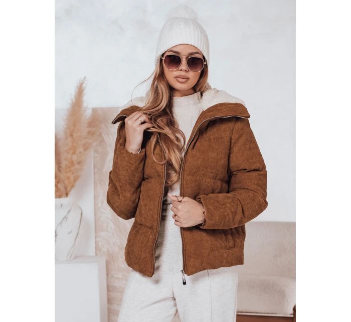 Dámská zimní manšestrová bunda TRENDYGLAM hnědá FashionStreet TY4360