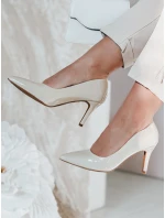 Dámské boty na podpatku béžové model 21984557 - Dstreet