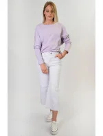 Široké dámské zvonové kalhoty v bílé barvě (B102) Široké dámské zvonové kalhoty v bílé barvě (B102)