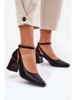 Kožené Lodičky Na Podpatku model 21694790 Černé - Maciejka