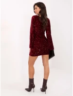 Sukienka IT SK model 21724655 bordowy - FPrice Sukienka IT SK model 21724655 bordowy - FPrice