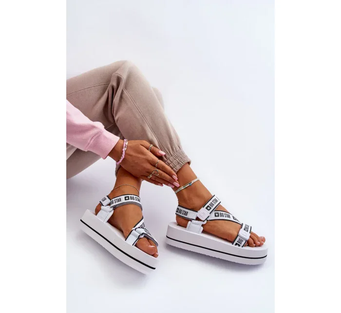 Dámské sandály na platformě Big Star Bílé Dámské sandály na platformě Big Star Bílé