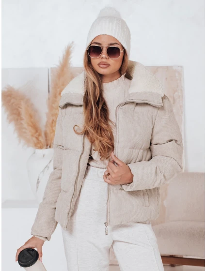 Dámská zimní manšestrová bunda TRENDYGLAM béžová FashionStreet TY4358 Dámská zimní manšestrová bunda TRENDYGLAM béžová FashionStreet TY4358