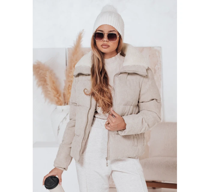 Dámská zimní manšestrová bunda TRENDYGLAM béžová FashionStreet TY4358 Dámská zimní manšestrová bunda TRENDYGLAM béžová FashionStreet TY4358