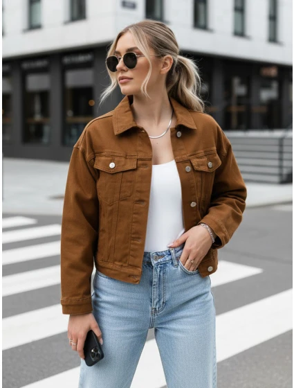 FashionStreet dámská velbloudí džínová bunda TY5344