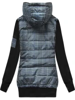 Tmavě modro-černá mikina z různých spojených materiálů (AMG-611A)