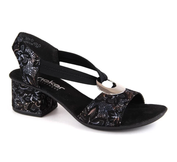 Pohodlné černé sandály Rieker W RKR679