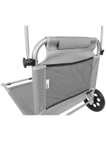 Skládací plážové lehátko se stříškou na kolečkách 116x62x62-90CM šedé Skládací plážové lehátko se stříškou na kolečkách 116x62x62-90CM šedé