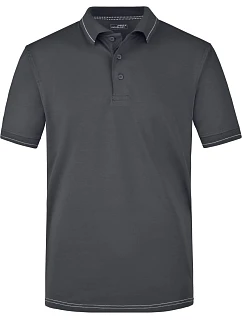 Daiber JN 569 Pánské žerzejové elastické polo 02.0569 graphite/white