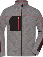 Daiber JN 1818 Pánská pletená fleecová bunda 02.1818 carbon melange/black/red