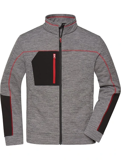 Daiber JN 1818 Pánská pletená fleecová bunda 02.1818 carbon melange/black/red Daiber JN 1818 Pánská pletená fleecová bunda 02.1818 carbon melange/black/red