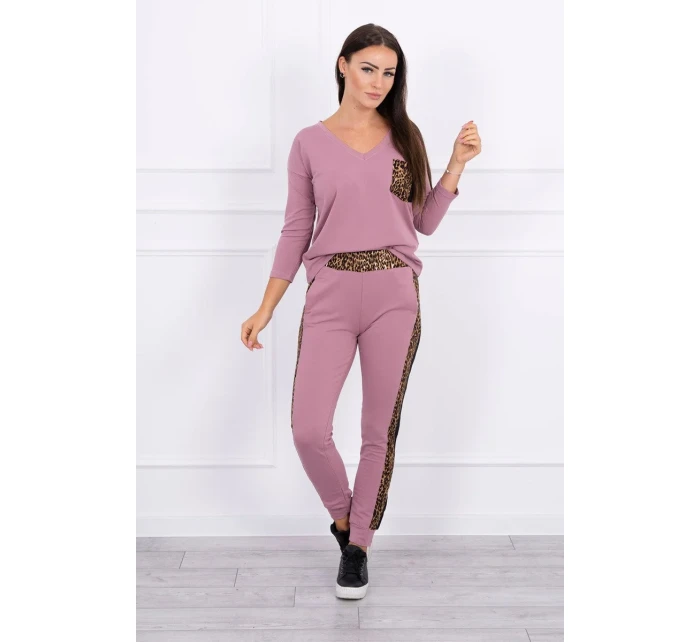 Sada s leopardím potiskem tmavě růžová Sada s leopardím potiskem tmavě růžová