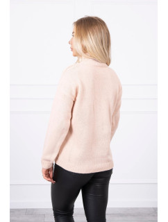 Poloviční svetr s rolákem tmavě pudrově růžový