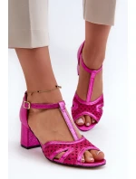 Dámské kožené sandály na podpatku model 21662564 - Maciejka