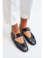 Lakované Baletky S Páskem Černé model 21670980 - Boto Lakované Baletky S Páskem Černé model 21670980 - Boto