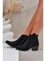 Botky Na Zip Eko Semišové  Černé model 21685110 - S.Barski