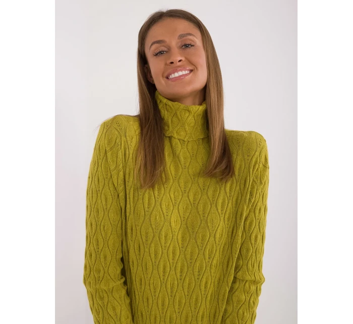 Sweter AT SW  oliwkowy model 20479926 - FPrice