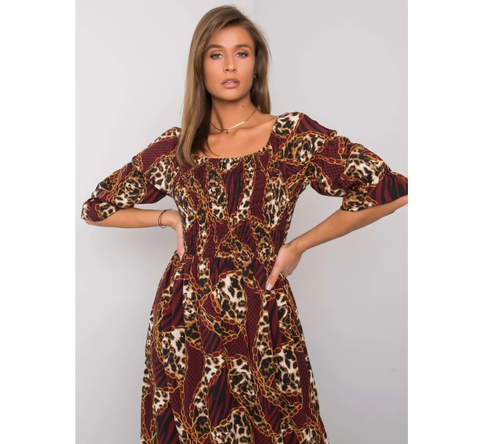 Šaty DHJ SK 13965.71P kaštanová