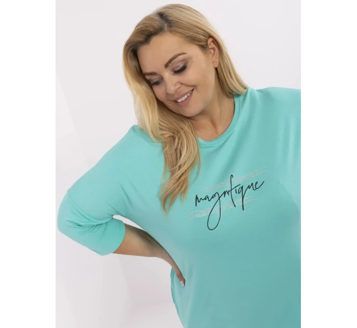 Bluzka RV BZ model 21072619 turkusowy - FPrice Bluzka RV BZ model 21072619 turkusowy - FPrice