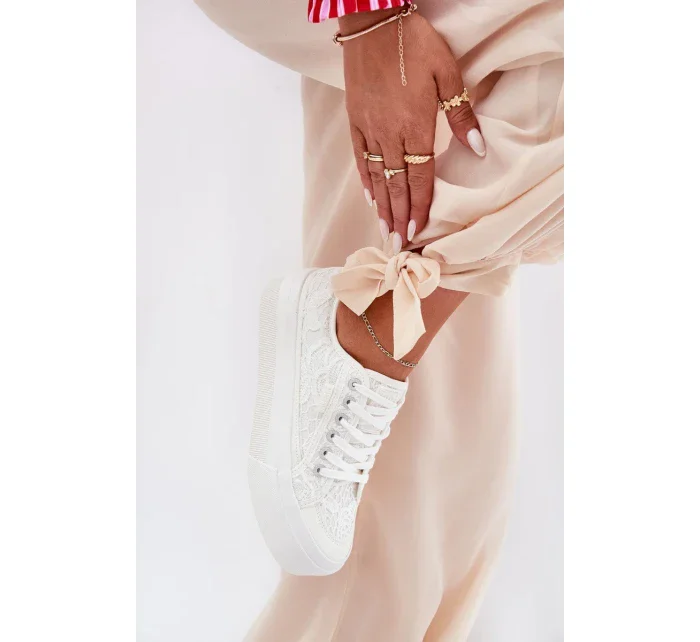 Dámské krajkové tenisky Big Star – bílé Dámské krajkové tenisky Big Star – bílé