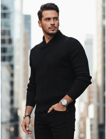 Pánský černý svetr model 21995262 - Dstreet