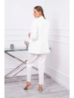 Elegantní souprava saka a kalhot v barvě ecru