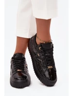 Lakované dámské tenisky na platformě model 21714420 Černé - Lee Cooper