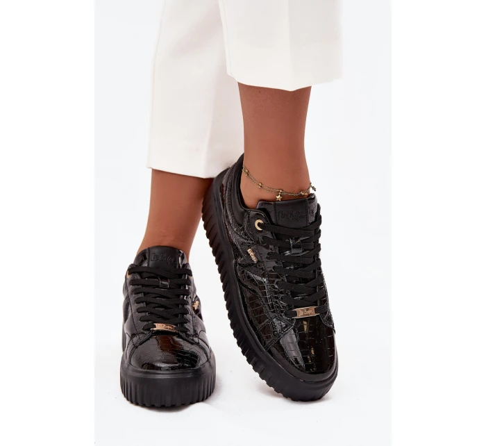 Lakované dámské tenisky na platformě model 21714420 Černé - Lee Cooper