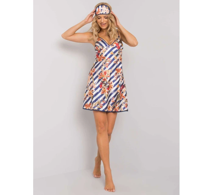 Noční košile BR KN model 16738621 tmavě modrá a bílá - FPrice Noční košile BR KN model 16738621 tmavě modrá a bílá - FPrice